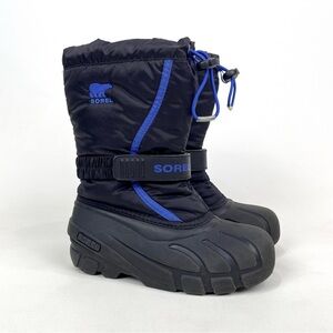 Sorel Flurry Boot Childrens Kids Youth Size 1 Black Blue Unisex Insulated Winter